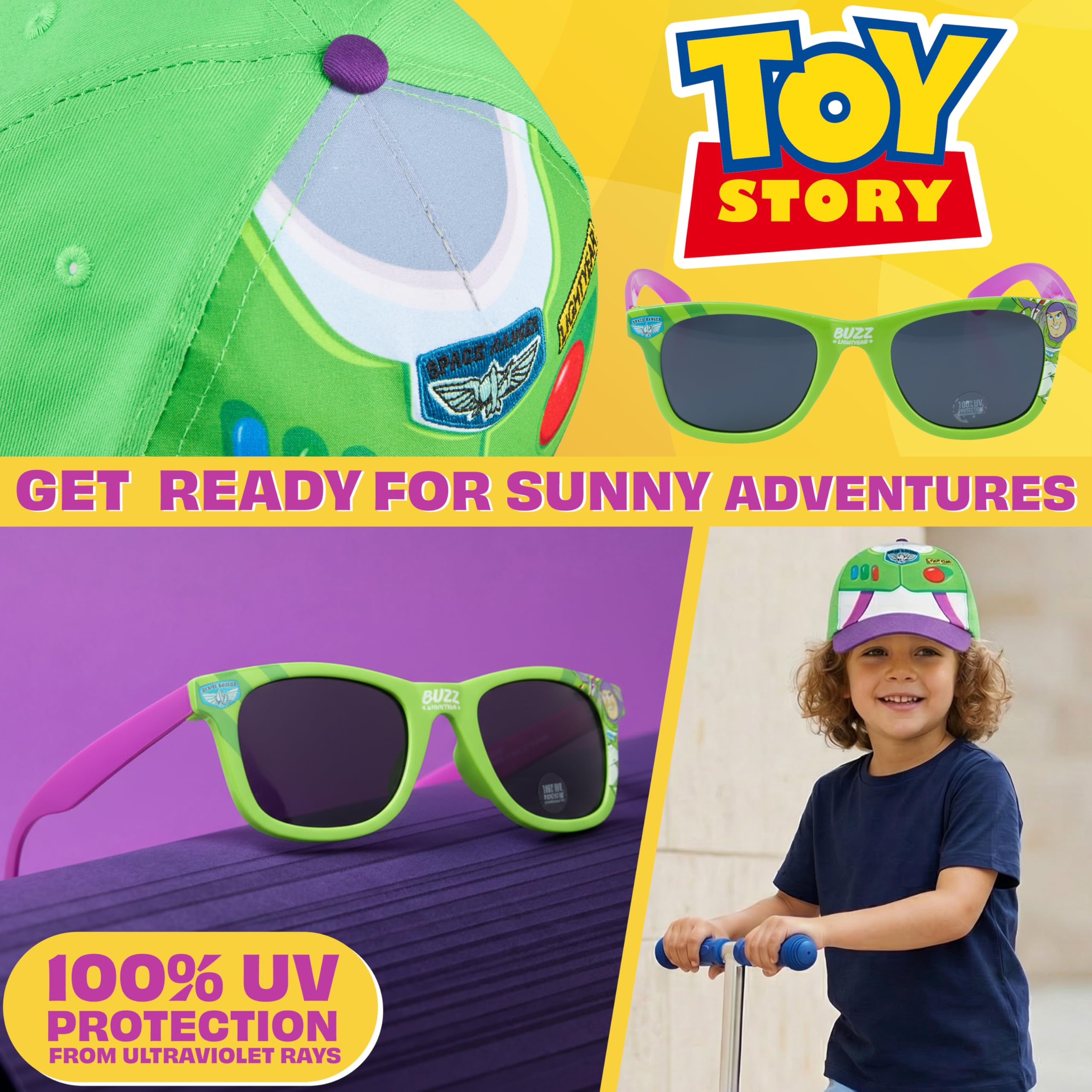 Disney Toy Story | Sonic The Hedgehog Set Gorra y Gafas de Sol Niño, Gorra Infantil con Gafas, Protección UV400, Regalo Niño Verano