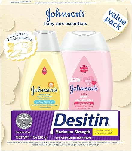 Johnson's Baby Care Essentials Gift Set, Body Lotion, & Zinc