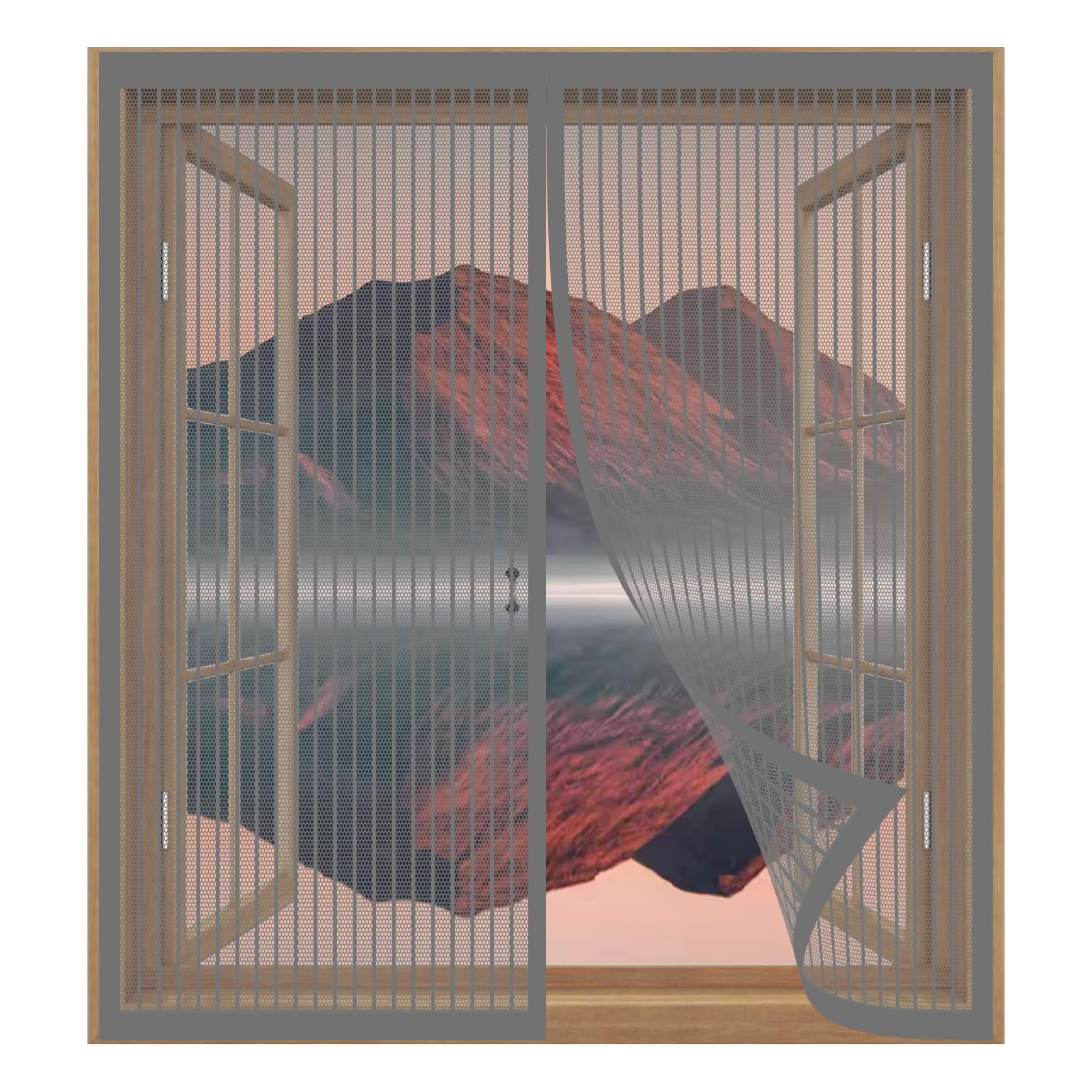 Yuanwan Grey Fly Screens For Windows That Open Inwards 107 X 123 Cm Easy Installation No Drilling Or Screwing Anti Mosquito Mesh Curtain For Windows Nets To Keep Bugs Out,
