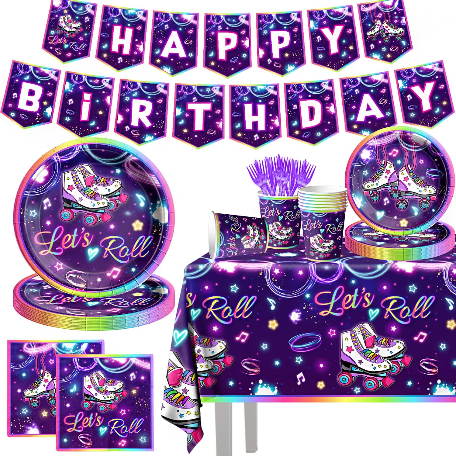 Roller Skating Party Supplies,Roll Theme Birthday