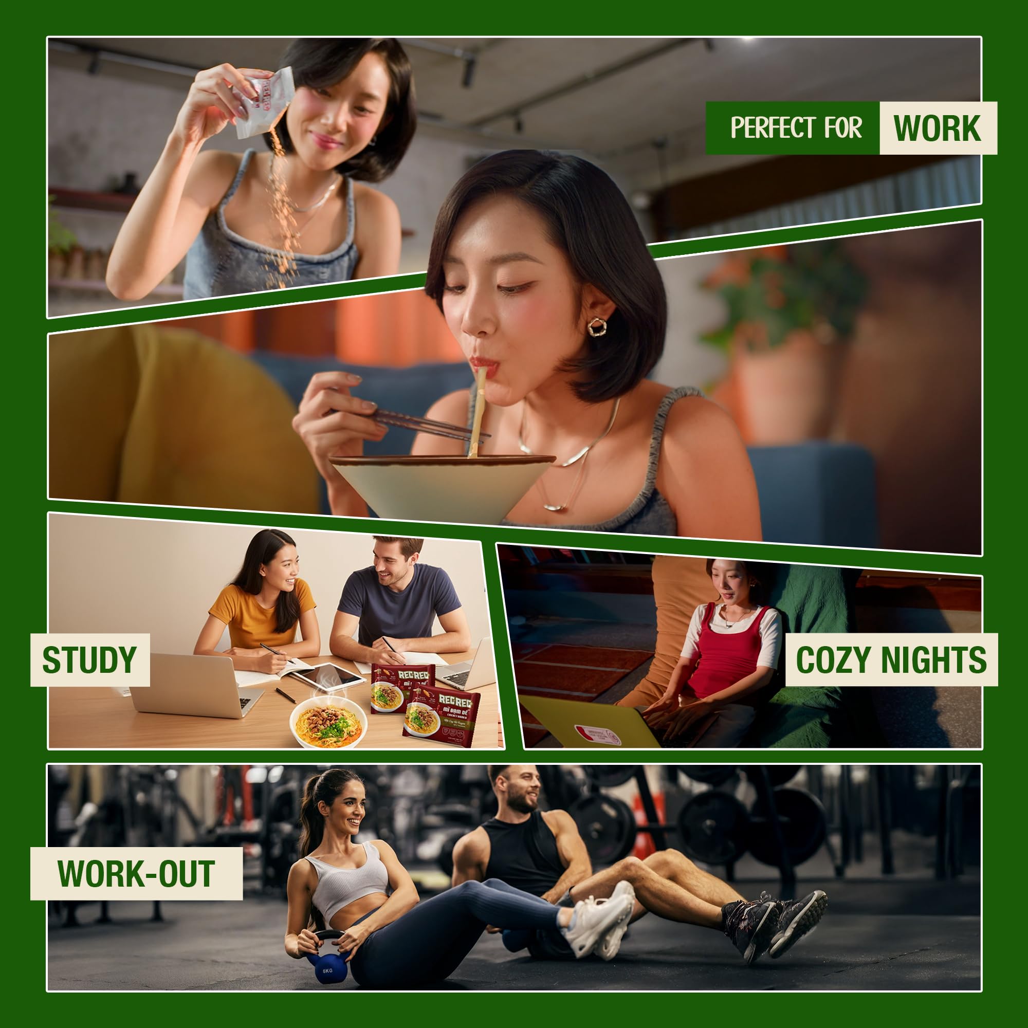 Rec Rec Protein Instant Ramen (3.56 oz Pack of 8) | Air-Dried Healthy Ramen Noodles with Cricket Protein 12.5g | Better Texture and Taste | Non-Fried, No Artificial Flavors Noodles | Variety 8-Pack: Truffle Cream, Green Peppercorn, Miso & Spicy Tantanmen