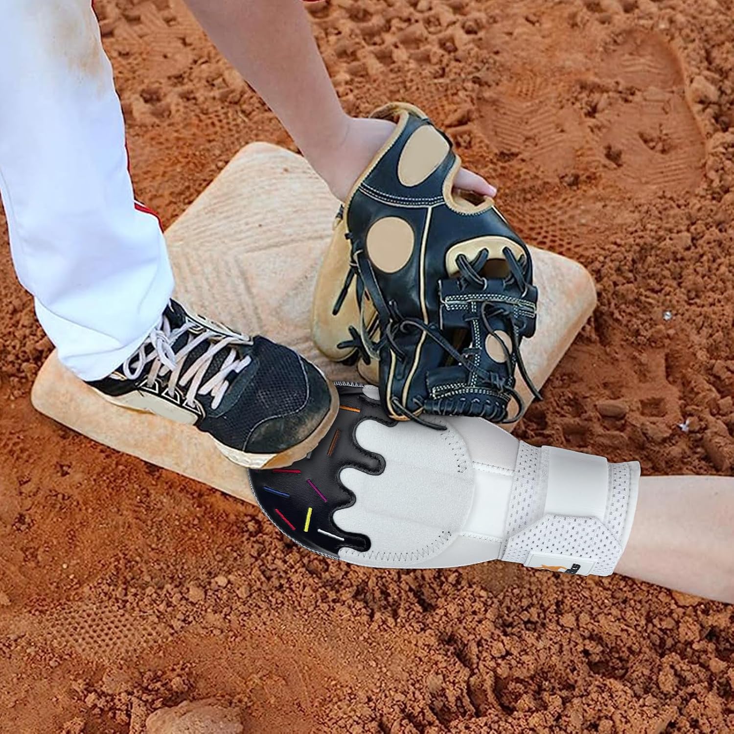 Baseball Sliding Mitt, Baseball Glove Softball Guard, Ergonomic Design Protecting Fingers for Basic Base Running