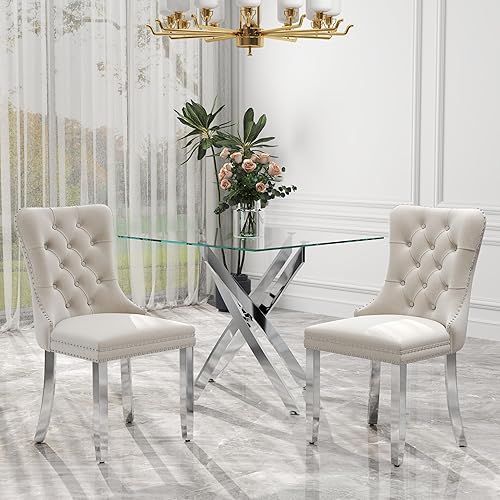 Miniatura 72 de Juego de comedor de cristal de lujo plateado de 5 piezas, juego de mesa de cocina minimalista moderno para 4 personas, juego de comedor con negro +