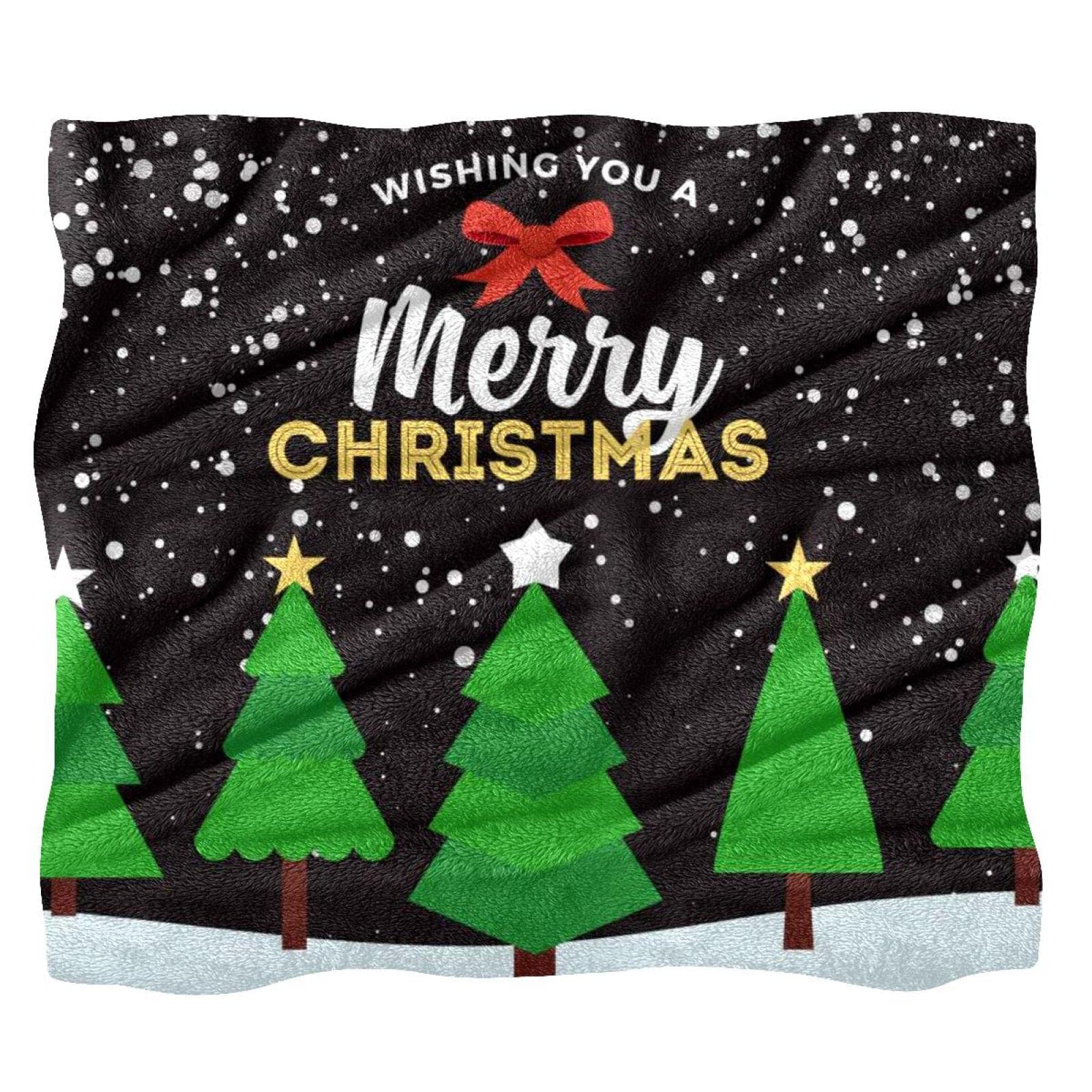 Jeté de lit en polaire sapin de Noël pour des soirées cocooning au salon