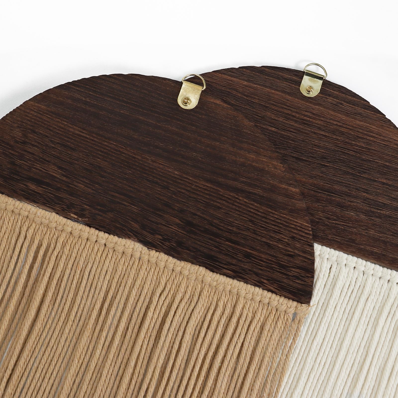 Betylifoy 2 Pezzi Arazzo da Parete Decorazione Boho Verde Semicircolare Arazzo con Nappe Arazzo da Appendere Decorazioni da Parete Arazzo in Macramè da Appendere per Soggiorno Camer (Beige e Kaki)