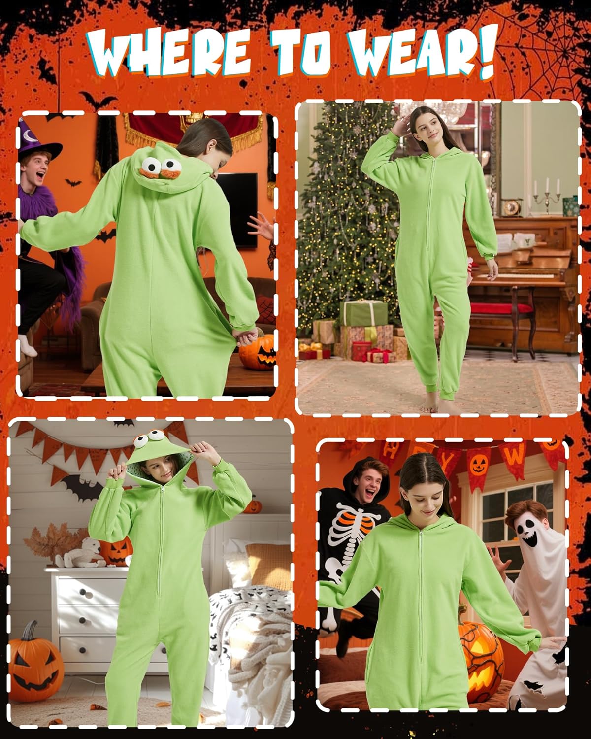 Cartoon Onesie Pajamas for Unisex Adults, Soft and Comfort Sleepwears& Homewears,Fun One Piece Halloween Costumes - Image 4