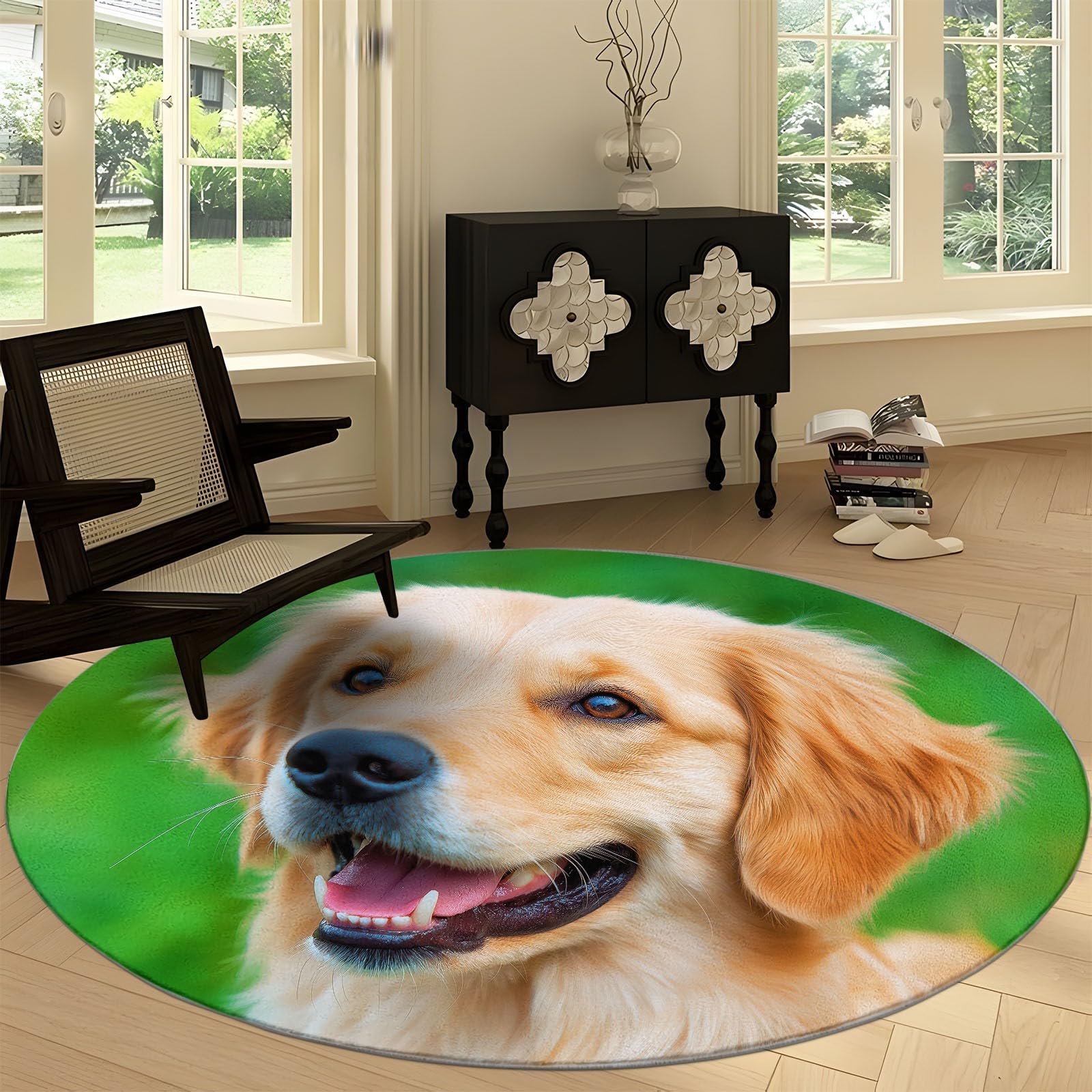 Tapis rond lavable et antidérapant de 150 cm pour un entretien facile
