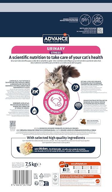 Foto 4 de 6 de Advance Veterinary Diets Urinary Stress, Pienso para Gatos para la Protección de las vías urinarias, 7,5kg