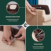 Vista 40 de CHUN YI - Funda elástica para sofá (7 piezas), funda para sofá de 3 plazas con tres respaldos y cojines separados con banda elástica, tela jacquard