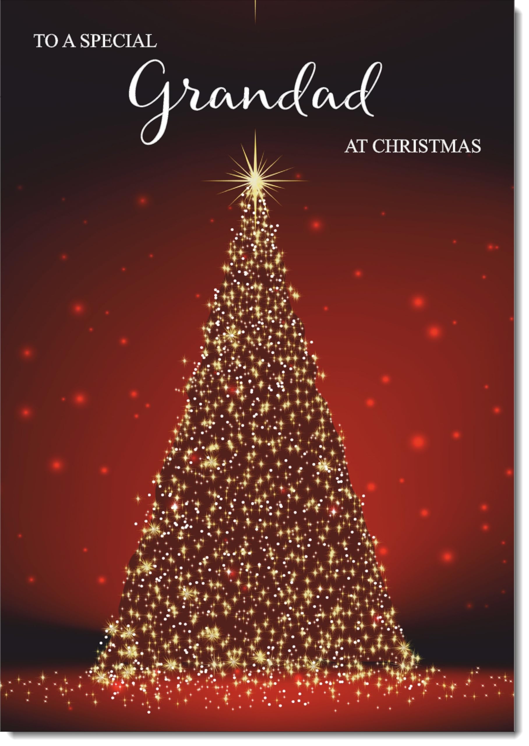 doodlecards Grandad Christmas Card Red Christmas Tree Large A4 Size Christmas Card for Grandad with Plain Envelope — image 1