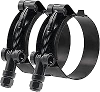 Vista 1 de ISPINNER Paquete de 2 abrazaderas de manguera de acero inoxidable de 2 pulgadas, rango de abrazadera de 2.205-2.520 in para identificación