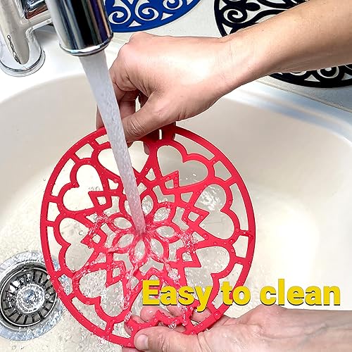 Miniatura 3 de Juego de 3 alfombrillas de silicona con 1 extra grande incluido, aisladas intrincadamente talladas, flexibles, duraderas, antideslizantes, gruesas,