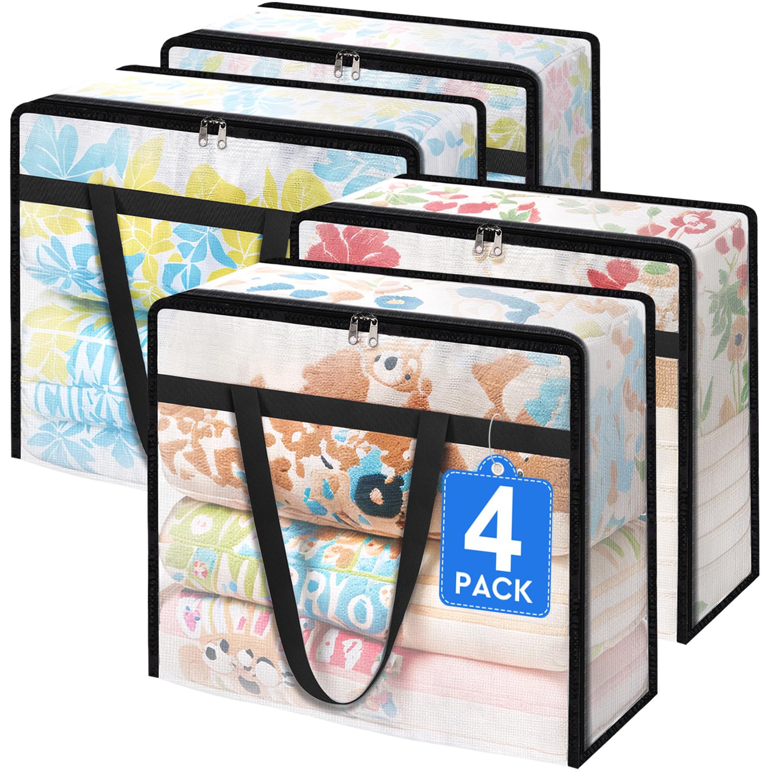 TasticTotes 4 Pack Clear Storage Bags - clothing and closet storage | Mubboo