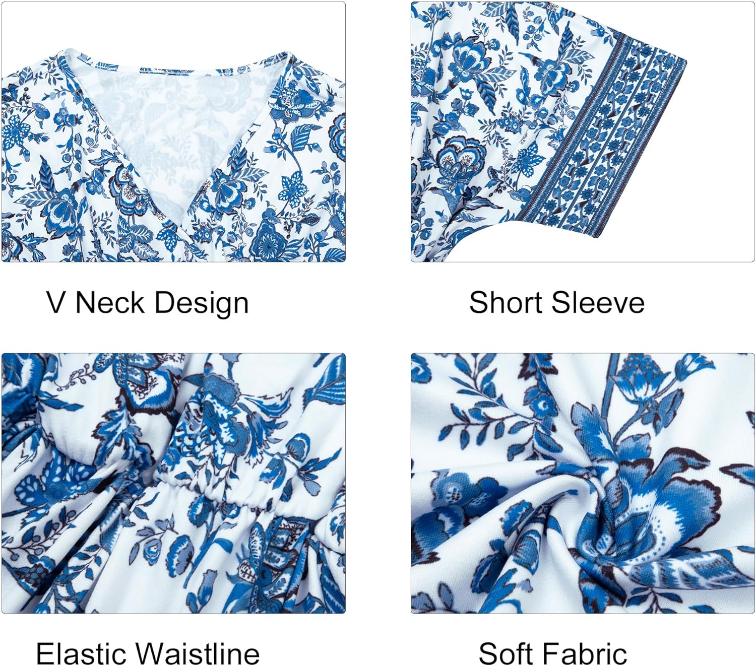 Nursing Dresses Breastfeeding Dress for Women - V Neck Maternity Nursing Dress Flowy Boho Floral Vacation Dress - Image 6