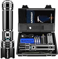 Sunitact ST1476 Rechargeable Flashlight 20000 Lumens 30W Super Bright 5000ft Beam IP67 Waterproof for Camping Hiking Emergency