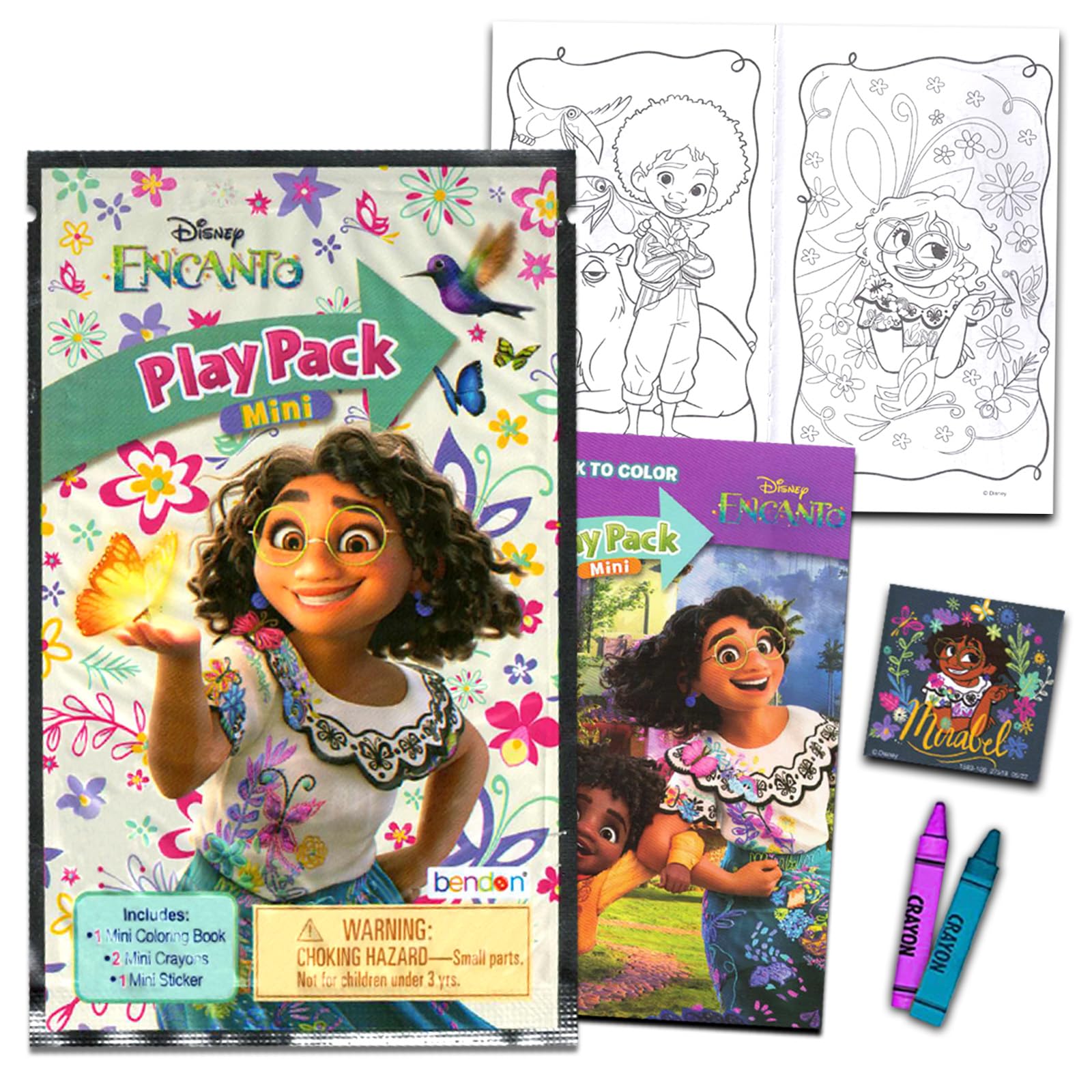 Disney Encanto - Set di mini bomboniere per bambini, con 24 mini libri di attività Mirabel, con pagine da colorare, adesivi (accessori per feste di compleanno Encanto)
