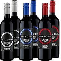 Vista 1 de Chateau Diana Mezcla de vino tinto sin alcohol - Paquete de 6