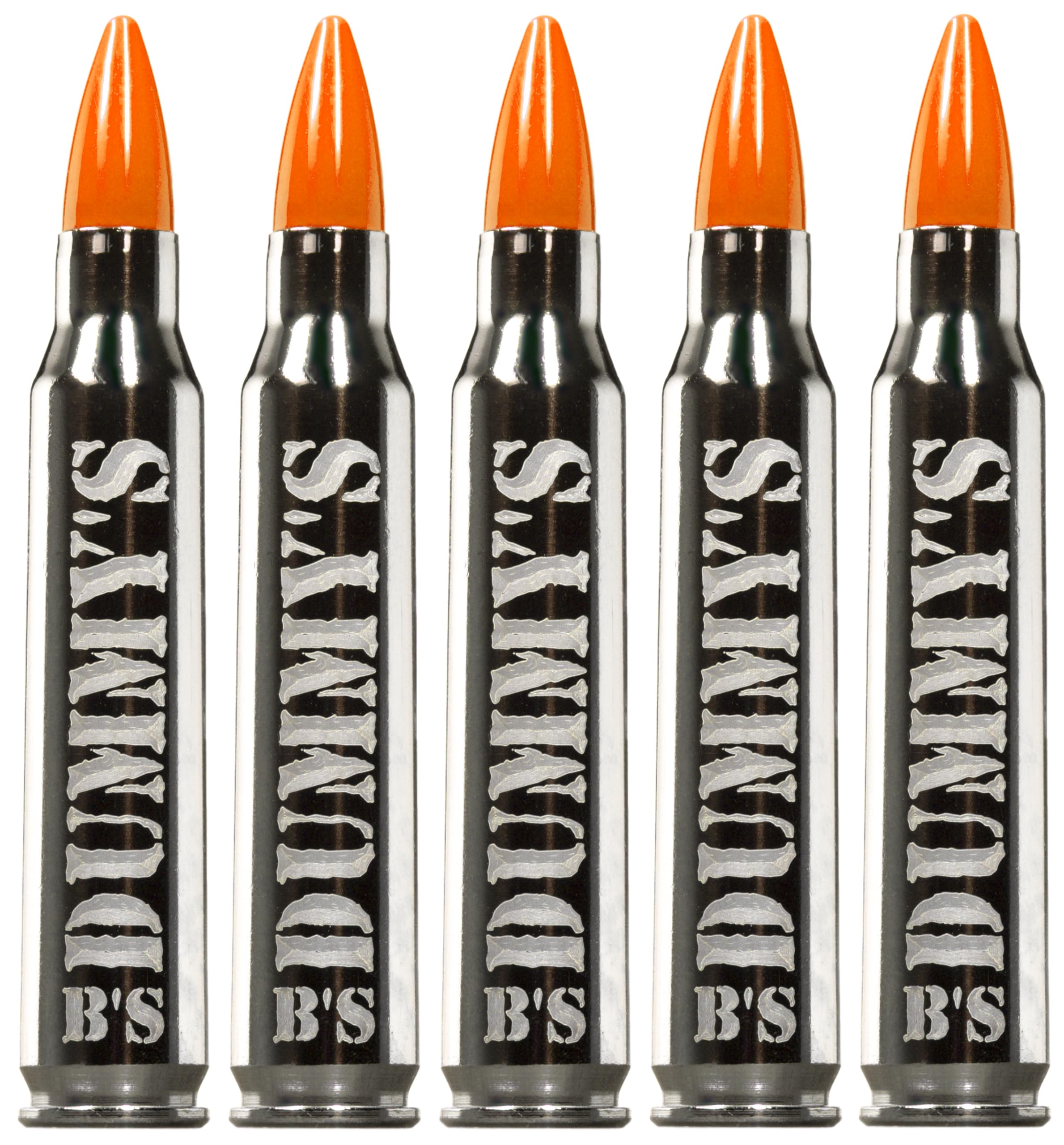 B's Dry Fire Snap Caps - A.K.A. B's Dummy's - Dummy .223/5.56 Training Caps (5 Pack) (Orange Nickel)