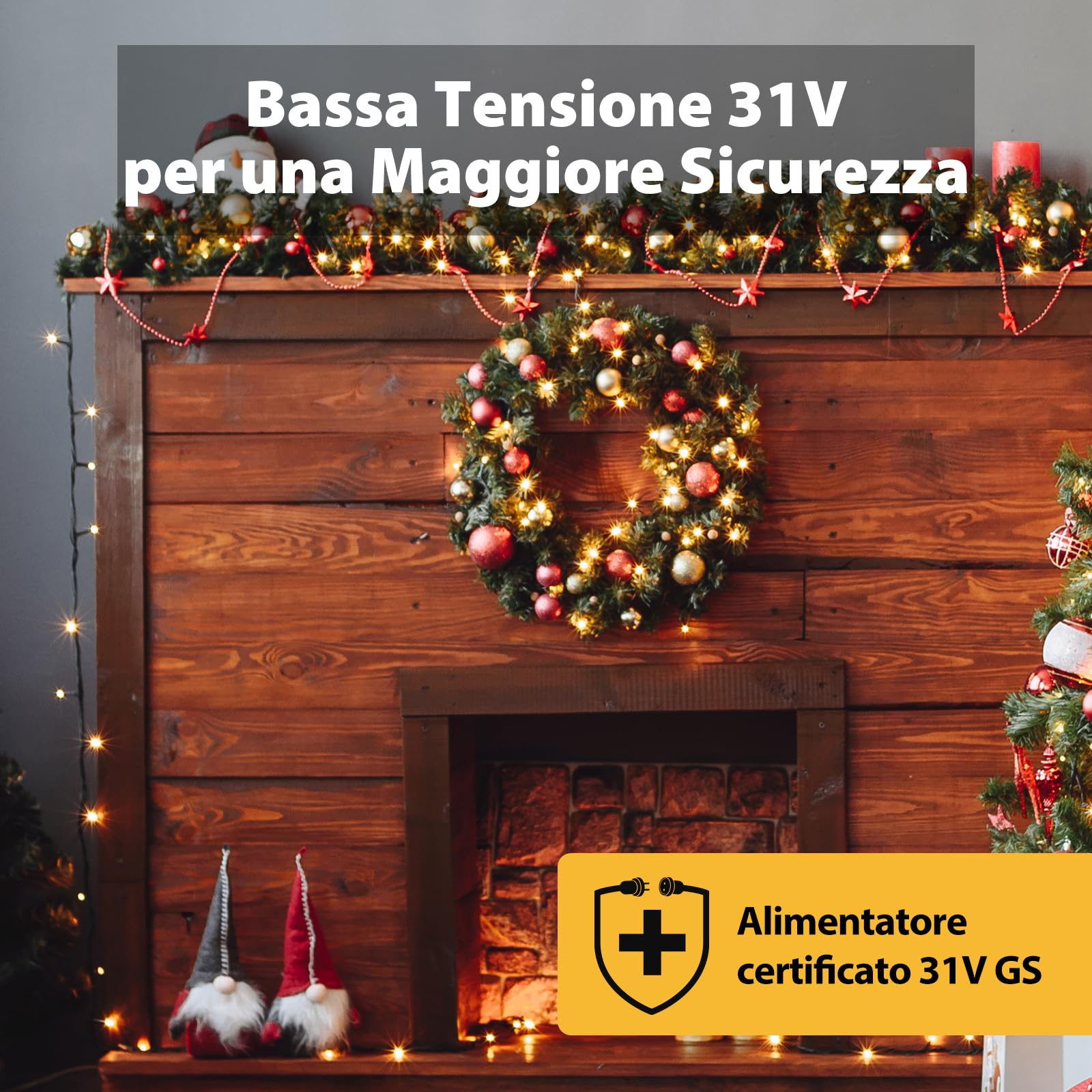 SALCAR Catena luminosa con 1330 LED, 80 m, per albero di Natale, 31 V, per esterni, con telecomando, impermeabile, 8 modalità e memoria per interni, giardino, balcone, albero di Natale, bianco caldo