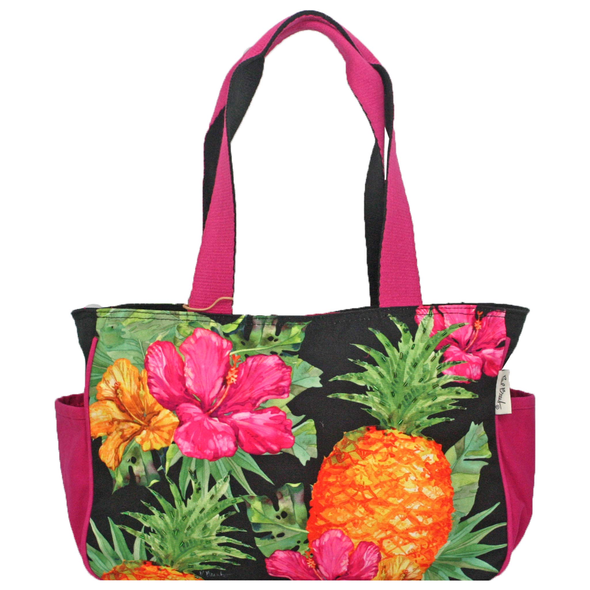 Paul BrentHibiscus and Pineapple Medium Tote Bag Multicoloured