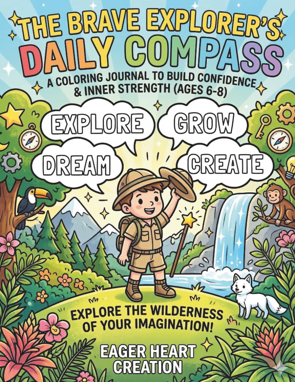 The Brave Explorer’s Daily Compass: A Coloring Journal to Build Confidence & Inner Strength (Ages 6-8)