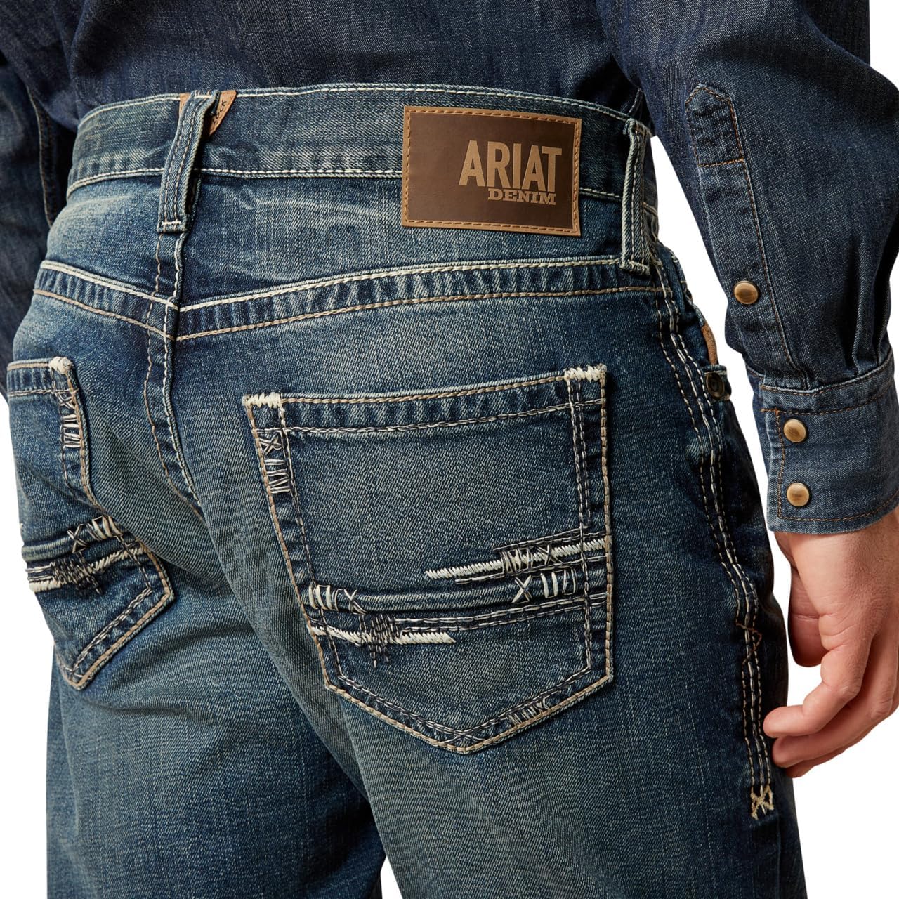 Ariat Mens M5 Straight Stretch Remming Stackable Straight Leg Jean - Image 3