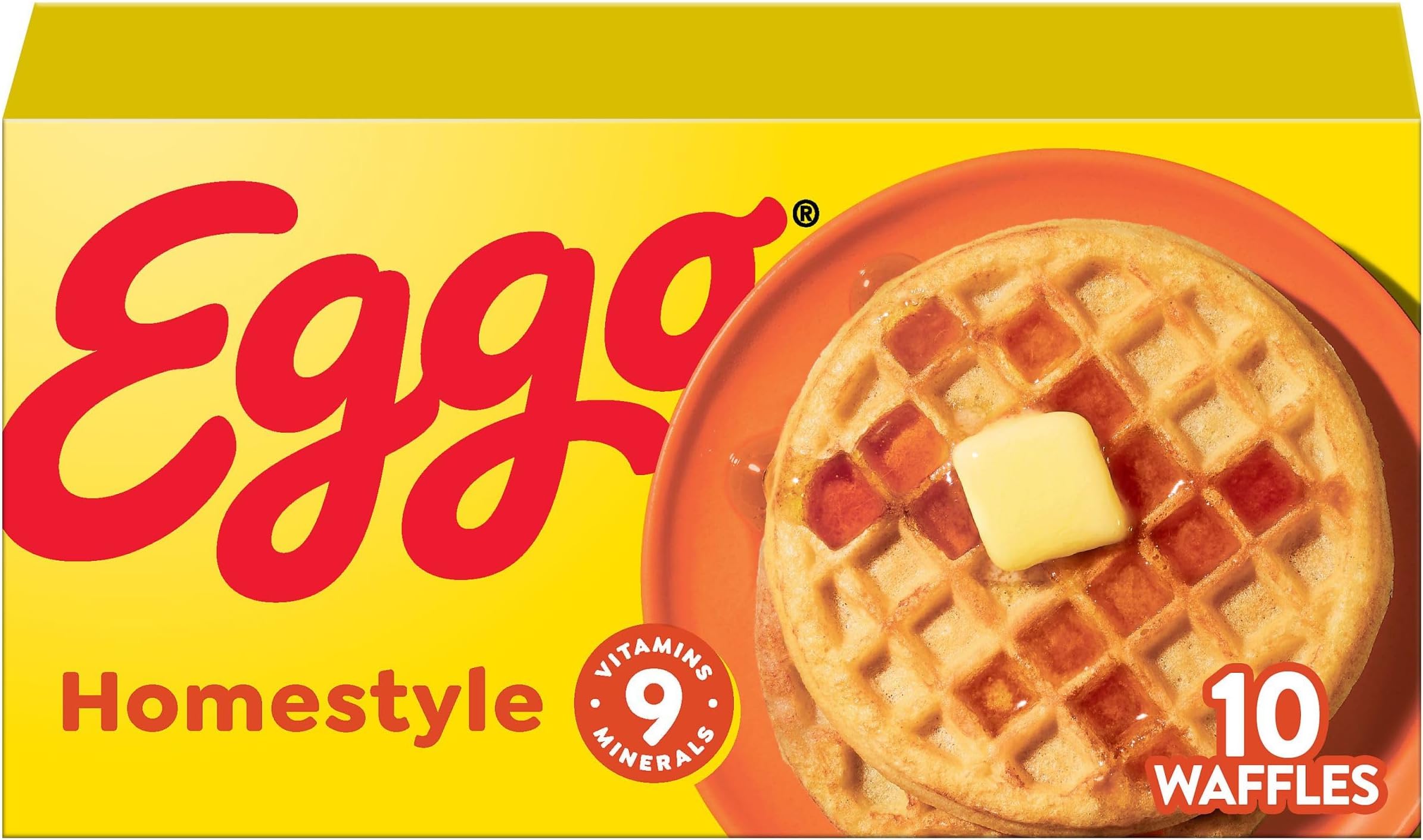 Eggo Homestyle Waffles, Breakfast Food, Frozen Breakfast, 10 Waffles (Frozen)