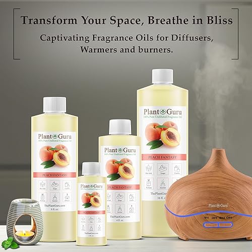 Miniatura 3 de Aceite aromático Peach Fantasy de 8 onzas líquidas. Aceite perfumado para hacer jabón, velas, bombas de baño, mantequillas corporales. Se utiliza en