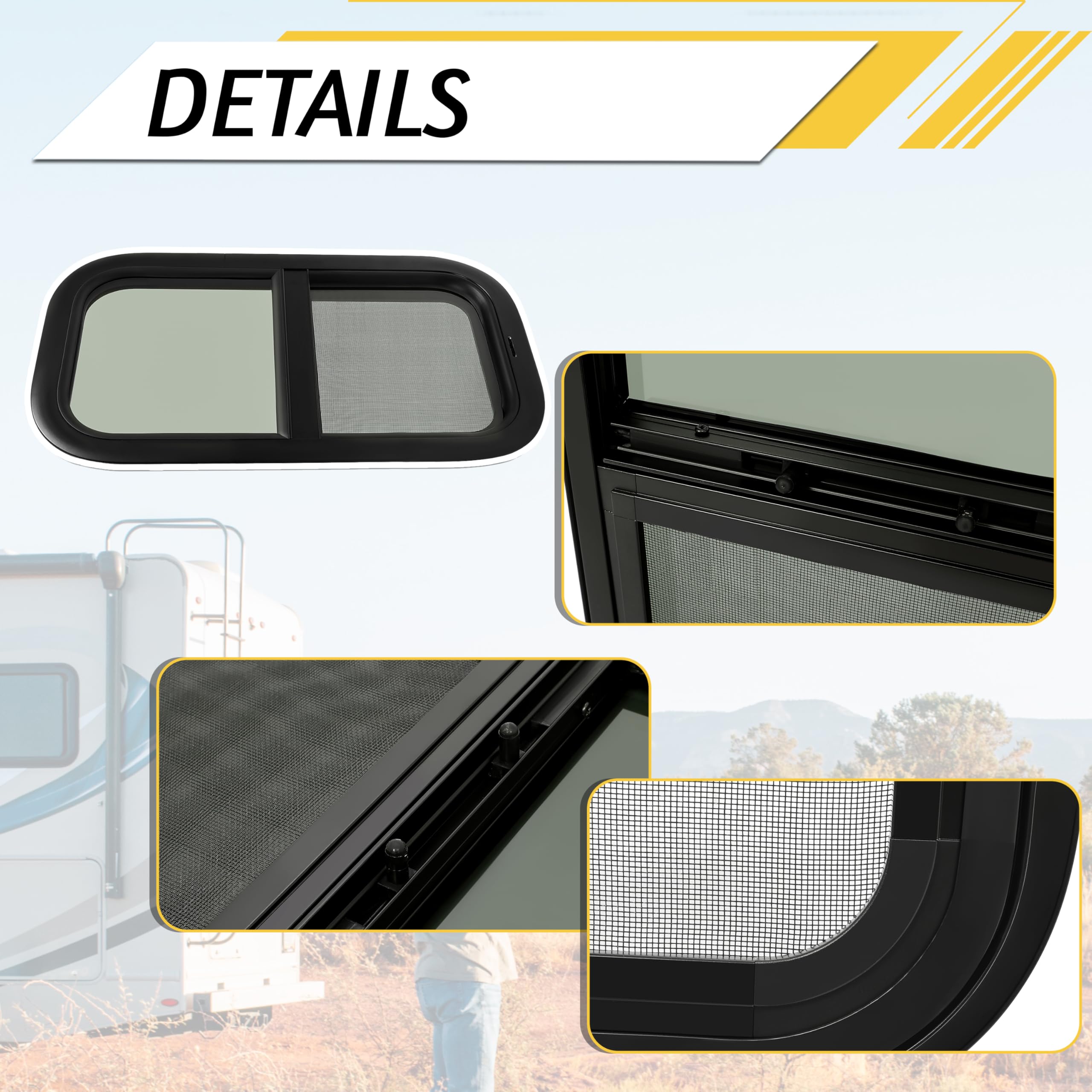 Snapklik.com : KUAFU RV Vertical Sliding Window 12