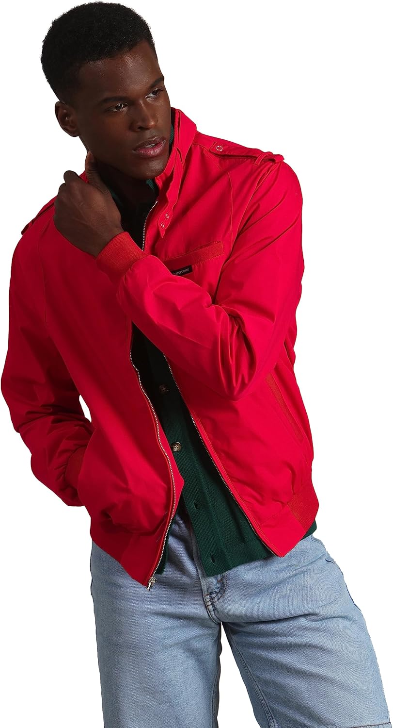 Members Only Men's Original Iconic Racer Jacket |Slim Fit| Small Red