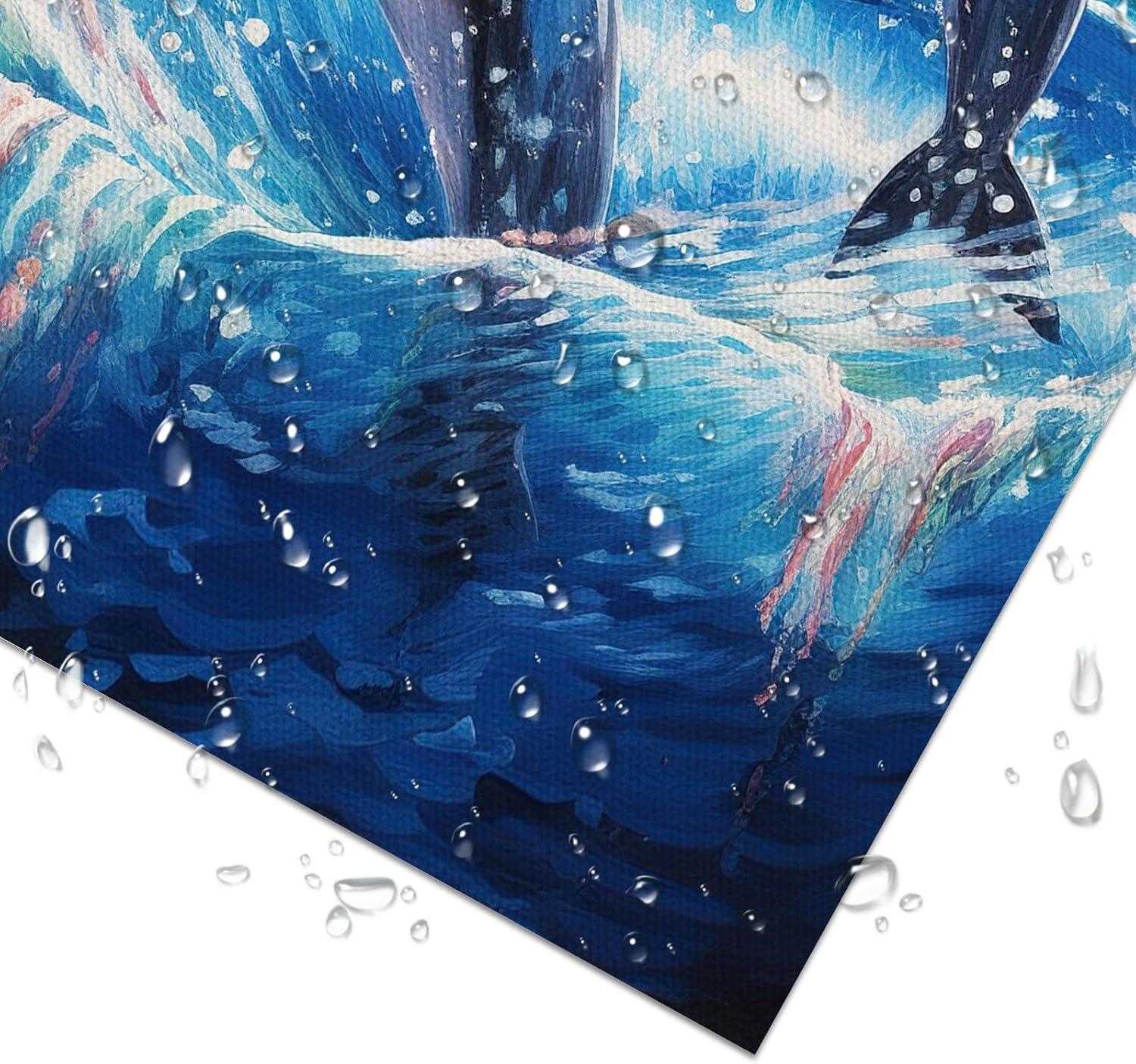 Typruye Dolphin Sunset Canvas Wall Art Animal Painting Art Decor Prints Picture of Dolphins Jumping Out of Water Framed Ready to Hang 12"x16"