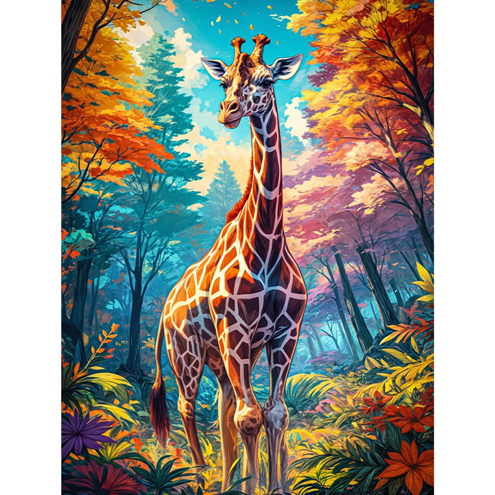 HEIBAGO 5D Diamond Painting Kits for Adults DIY Giraffe Full Drill Diamond Art Painting Kits