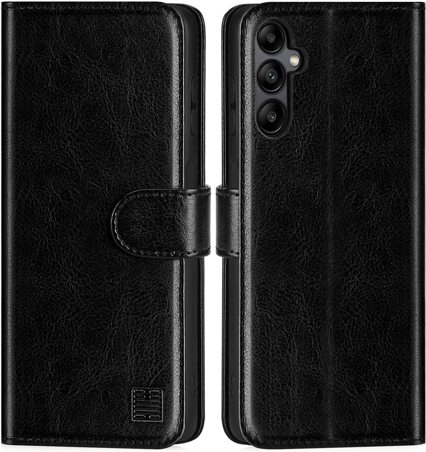 Funda De Cinturón Horizontal De Cuero Genuino | Compatible Con Móviles De 6.1 A 6.8″, Con Clip Metálico, Presillas Y Cierre Magnético