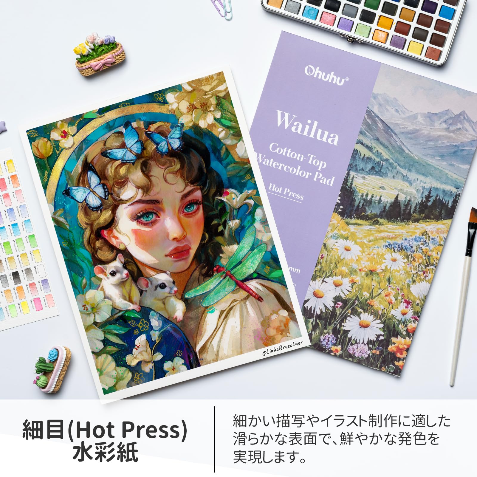 Amazon.co.jp: Ohuhu 水彩紙 コットントップ 210mm×297mm a4 細目