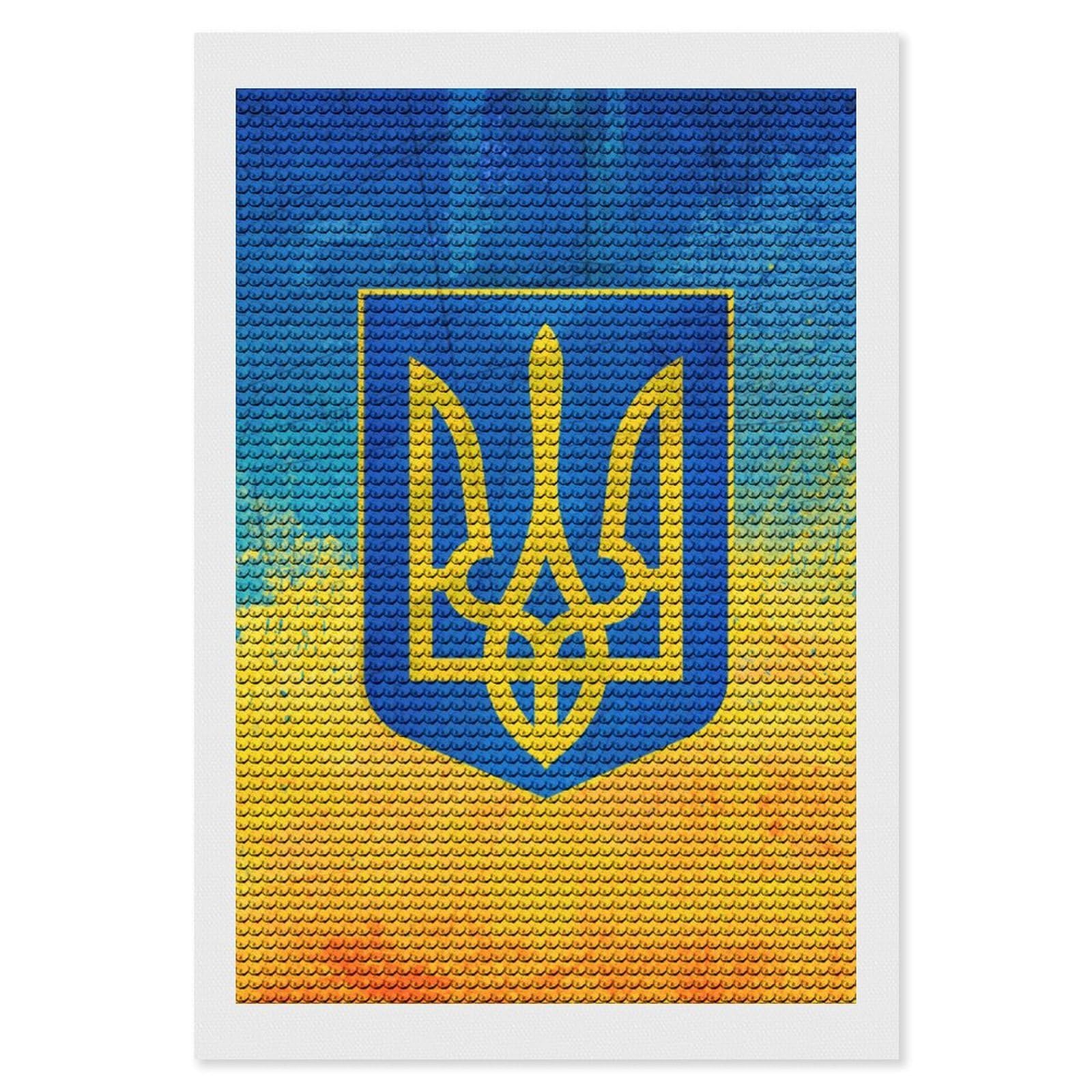 Nclqvjxzkhw Style Ukrainian Flag Diamond Art Painting For Adult Round Diamonds Pictures Arts Crafts Home Wall Decor 8"X12"