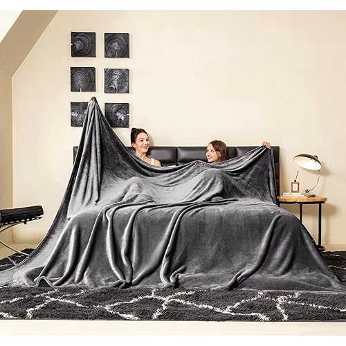 COOVA Oversized King Fleece Blanket 120x120 inches, Soft Cozy Warm