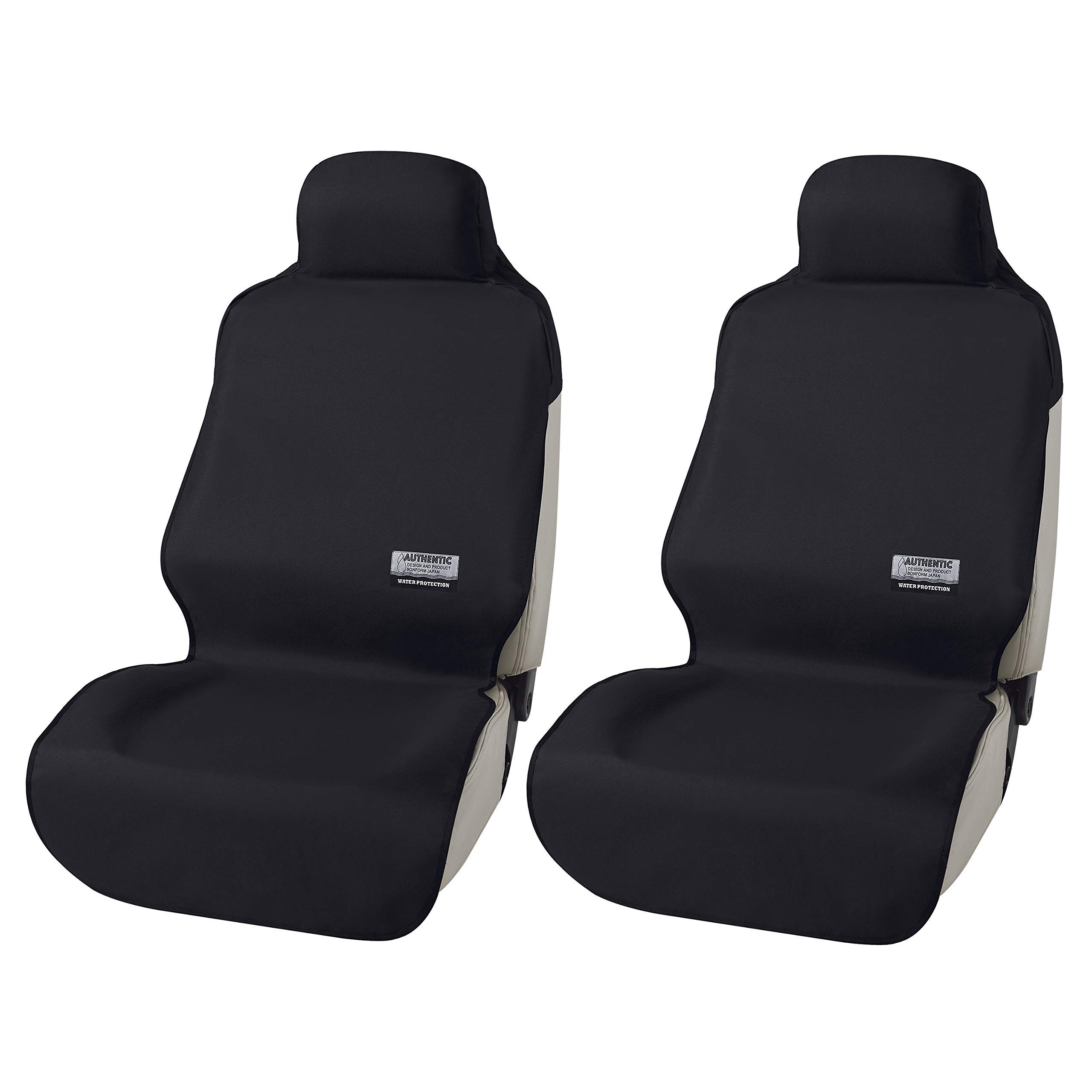 ボンフォーム(BONFORM) シートカバー ファインテックス 軽/普通車 前席2枚セットブラック 4361-70BK