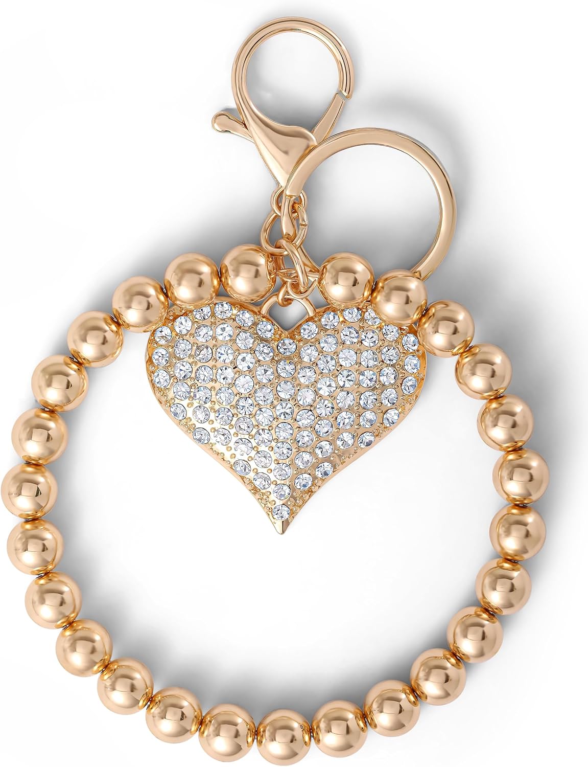 Jessica Simpson Pave Crystal Keychain, Cute Purse Charms and Bag Charms for Handbag, Tote, Backpack, Mother's Day Gifts