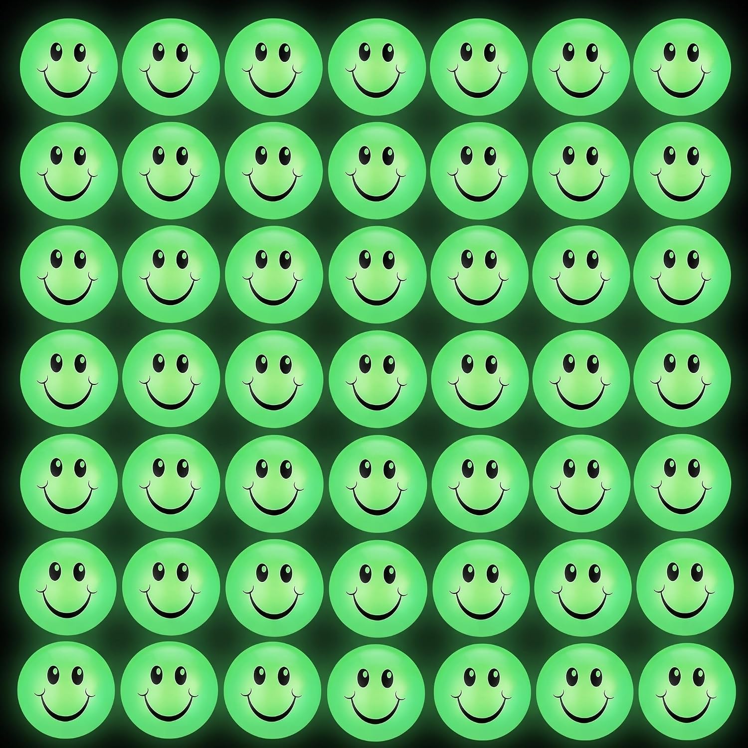 Kasyat 48 Pcs Glow in The Dark Smile Face Bouncing Balls, Mini High Bounce Bouncy Balls for Teens, Glowing Halloween Birthday Party Favors Goodie Bag Fillers for Boys and Girls 6 Years Old +
