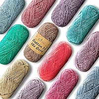 Vista 31 de Cotton to The Core - Hilo de algodón para ganchillo, paquete de 6 (852 yardas/300G), patrones gratuitos, apto para principiantes, hilo suave