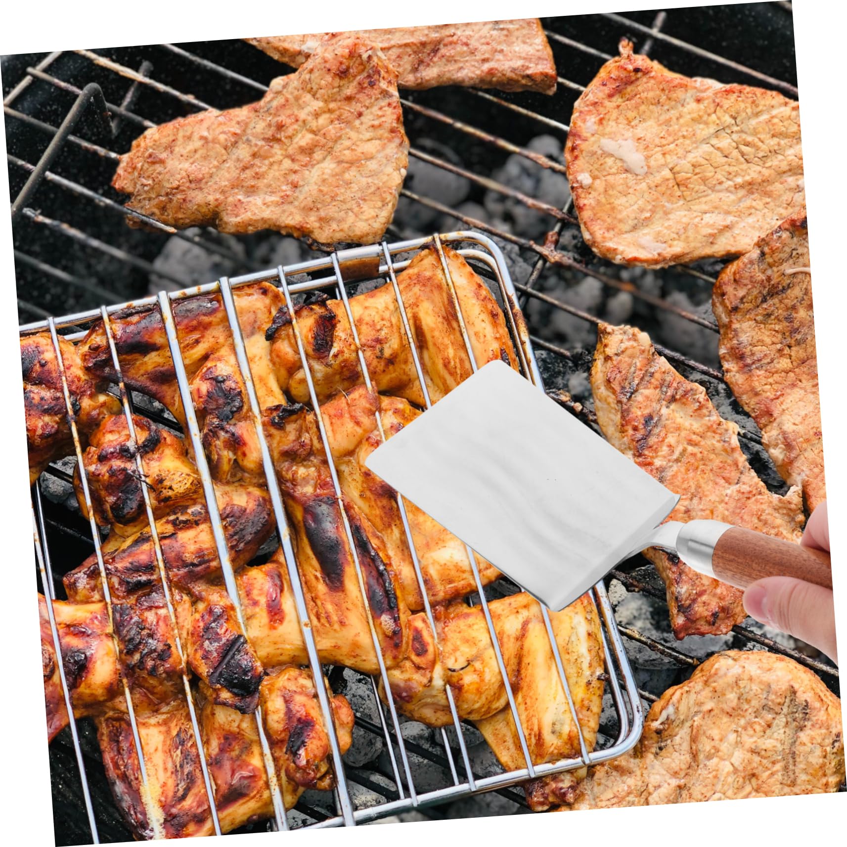 COLLBATH 5stücke Spatula Mit Holzgriff Multifunktionale Küchenhilfe Wenden Von Steak Pfannkuchen Und Pizza Leicht Zu Reinigen Für Täglichen Gebrauch