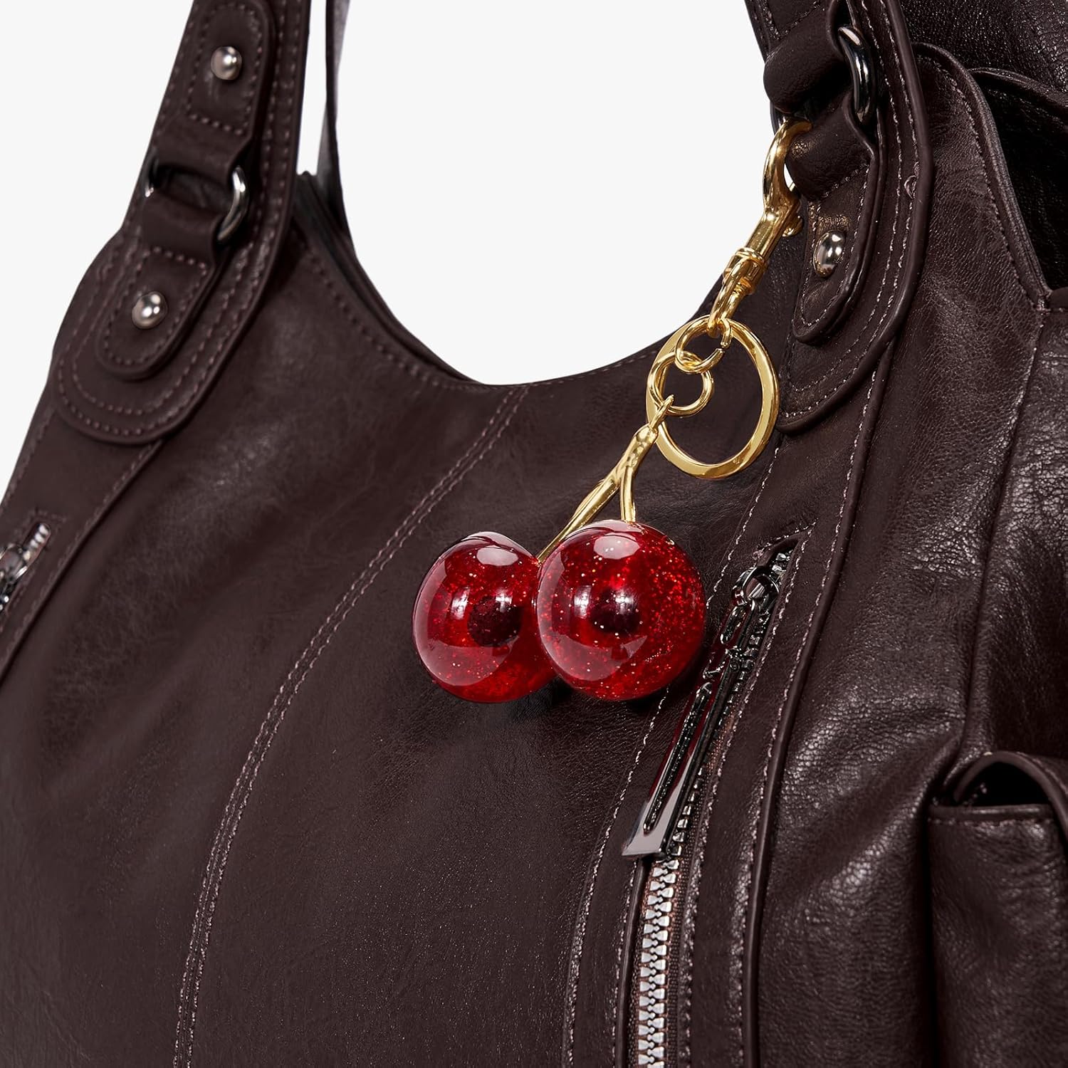 Slouchy Hobo Shoulder Bag for Women Soft Leather Purse and Handbags Punk Style Tote Bag Crossbody Y2k Bags Satchel - Image 7