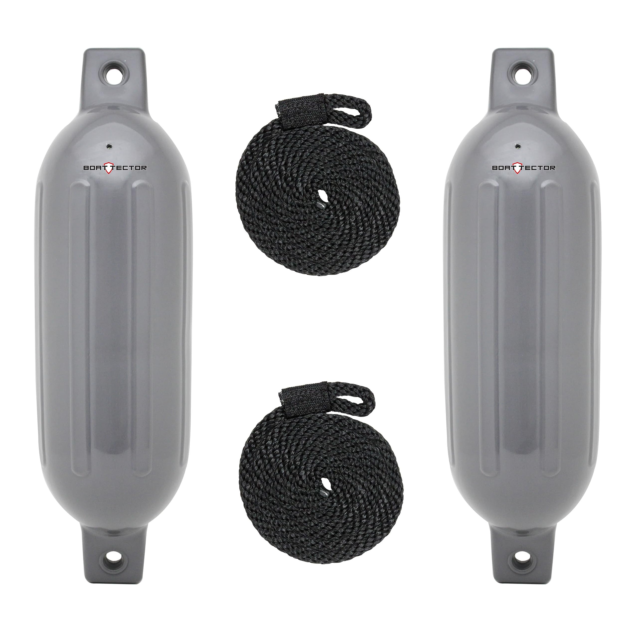 Extreme Max 3006.7444 BoatTector Inflatable Fender Value 2-Pack - 4.5" x 16", Gray