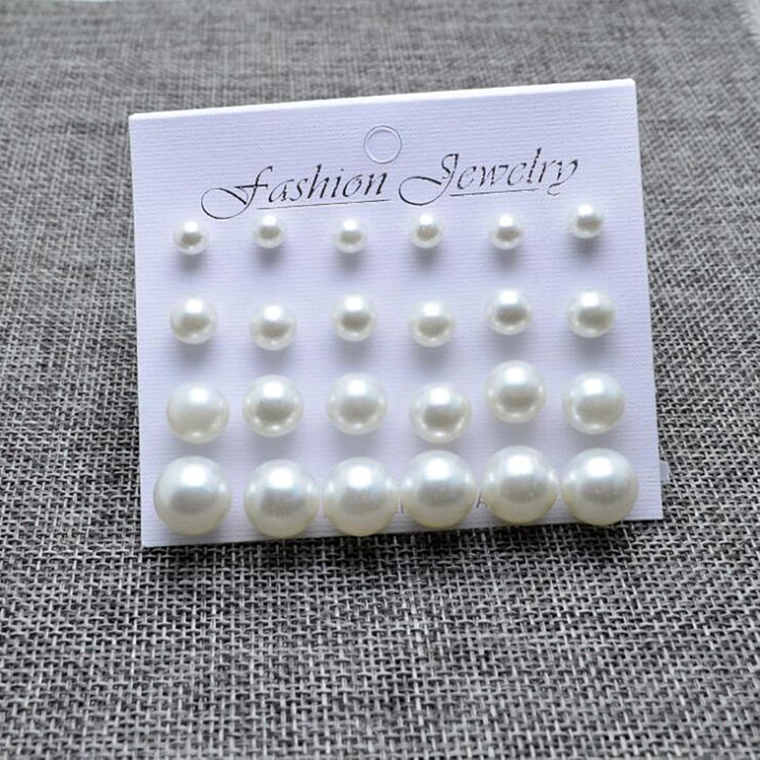 12 Pairs Stainless Steel Pearl Stud Earrings Set for Women - 4 Sizes Included - Image 6