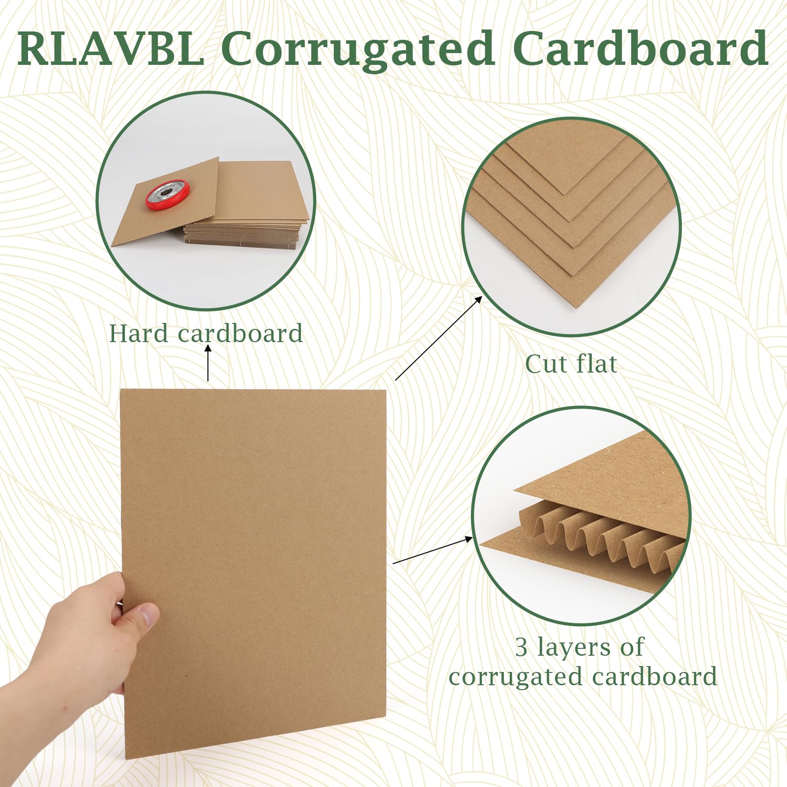 RLAVBL 50er Packung A3 Wellpappe in Braun - Vielseitig für DIY und Verpackung, hochwertig und langlebig, ideal für kreative Projekte und Verpackungsbedürfnisse