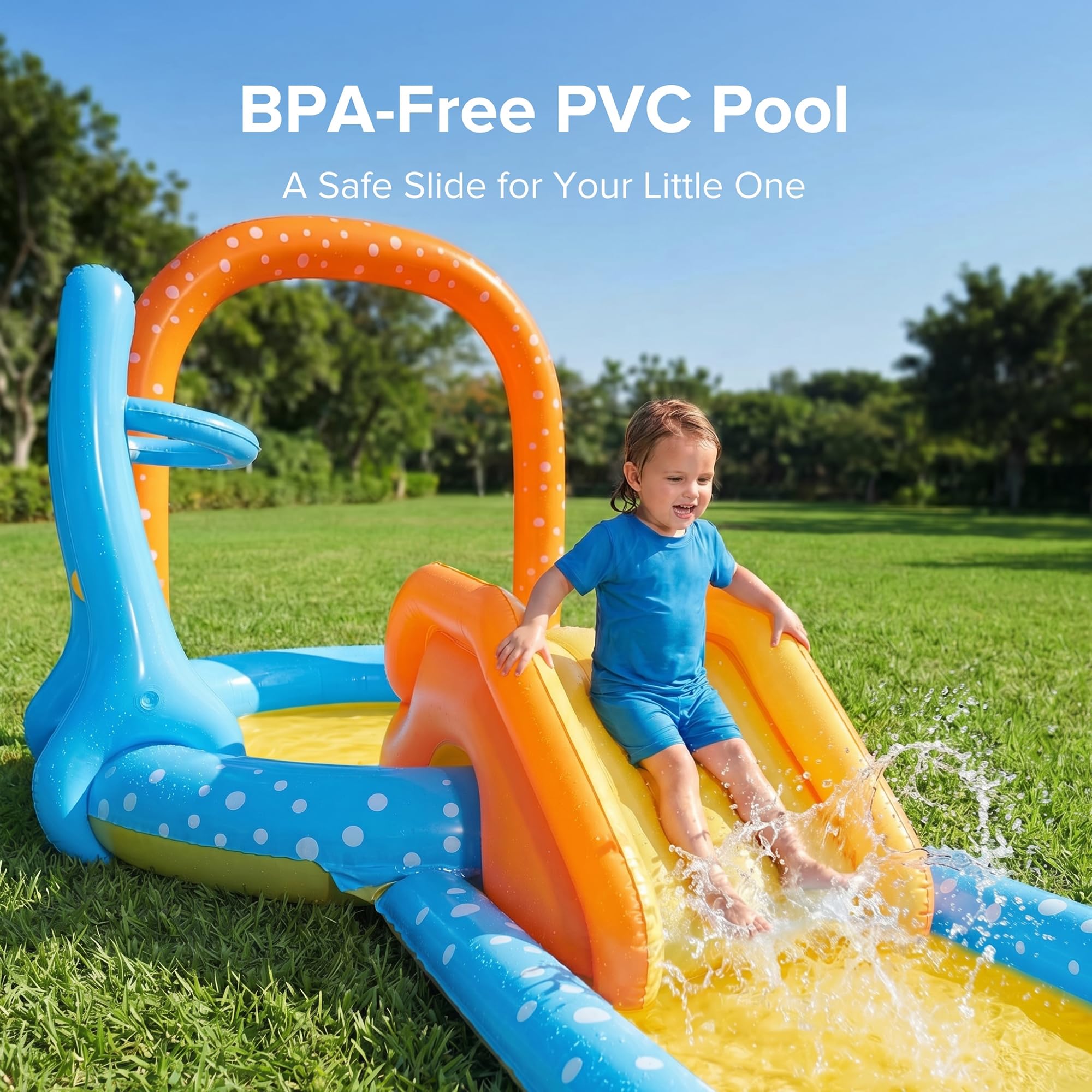 Piscina gonfiabile per i bambini, piscina del Kiddie con gli acquascivoli