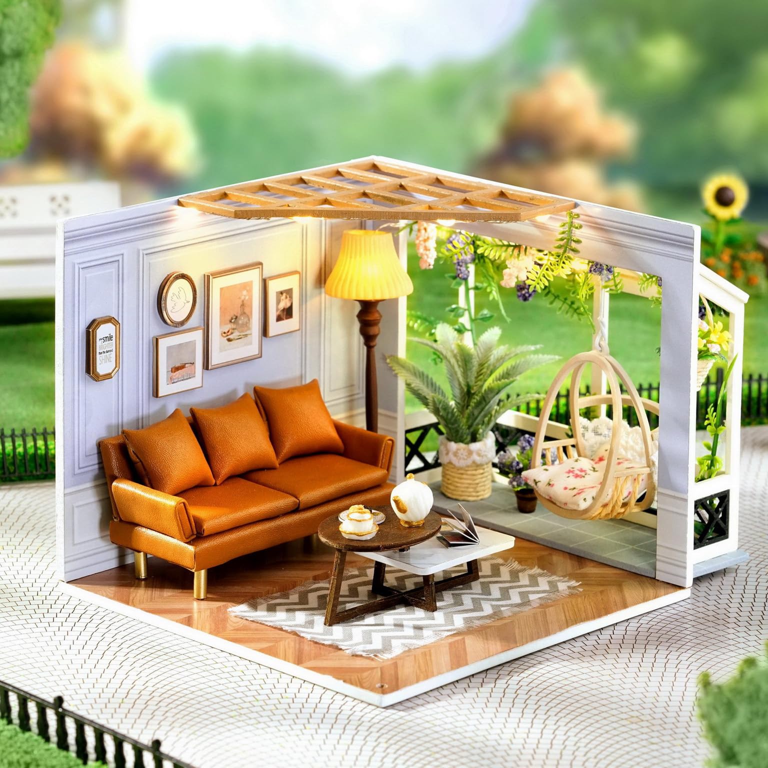 CUTEROOM Diy Dolls House Kit, Miniature Dolls House Kit, Warm Moments
