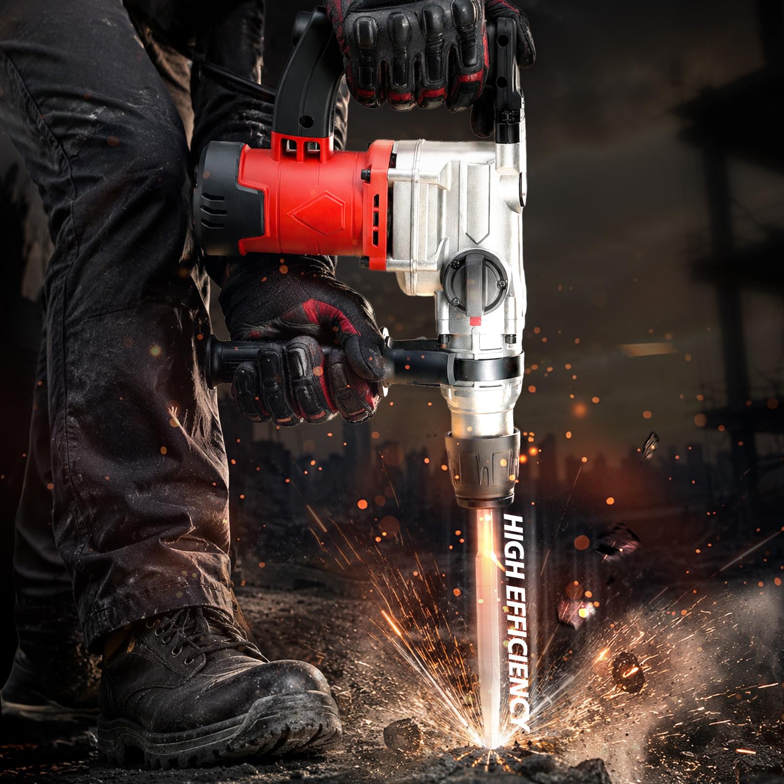 Martello demolitore SDS-Plus, 3-in-1 perforatore, 2200 W, 7J, 32mm, 1100 Giri/min, Martello rotativo con 3 Punte SDS 8/10/12 mm, per Cemento Armato, rimozione delle Piastrelle