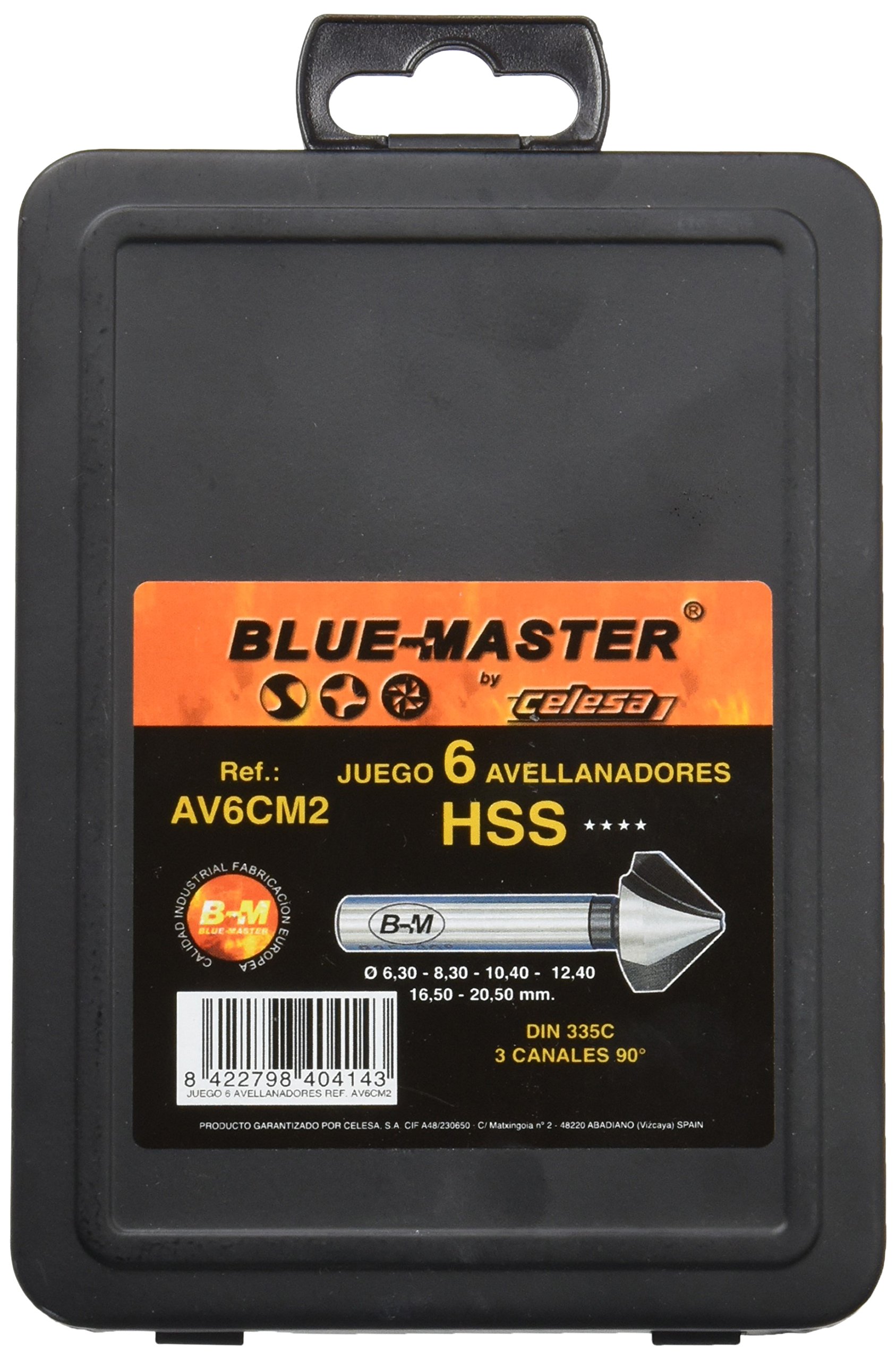 blue-master av6 cm2 Pencil Case - 6 HSS Countersink Drill Bits 6.3 - 20.5), 6.3-20.5
