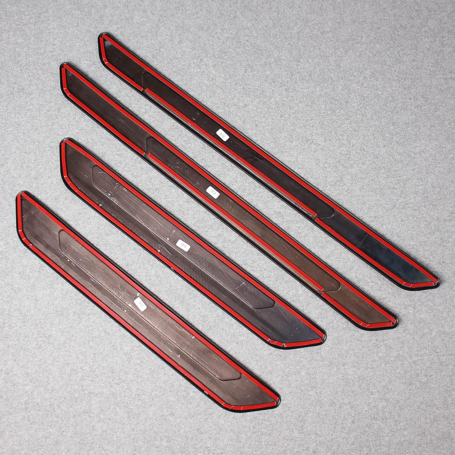 Beautost Fit for Toyota 2021 2022 2023 2024 2025 2026 Sienna Outside Door Sill Scuff Plate Guard Cover Trim Stainless Steel (Carbon Fiber Black)